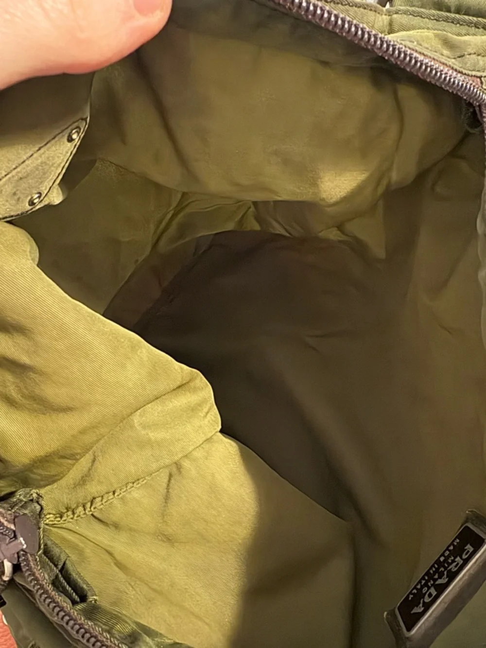 Prada Olive Green Nylon Crossbody Bag,lightweight - Picture 7 of 9